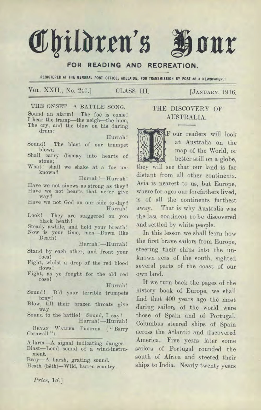 The Children's hour : class III