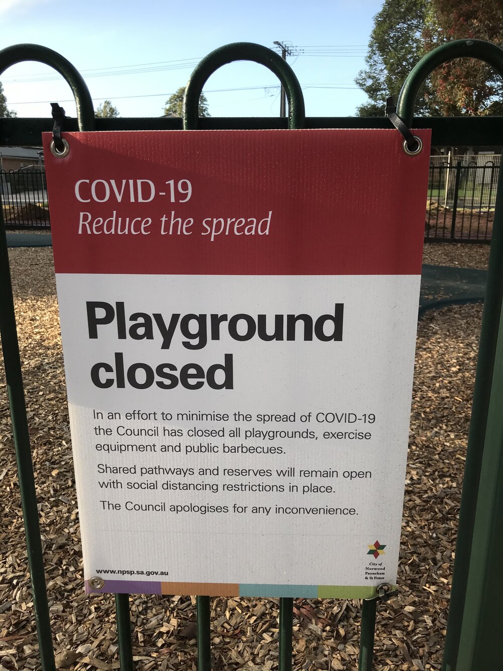 Playgrounds closed