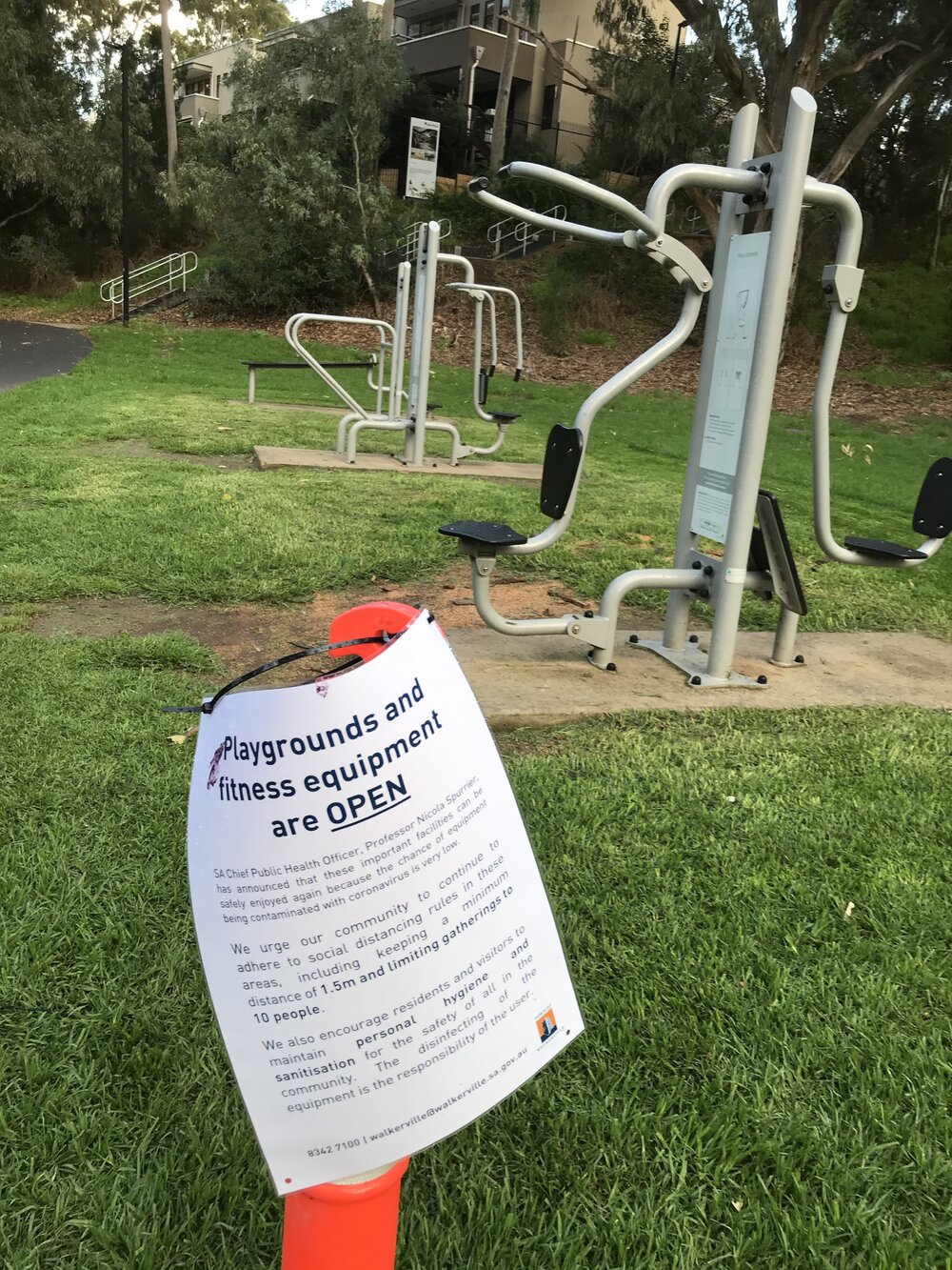 Public exercise equipment re-opened