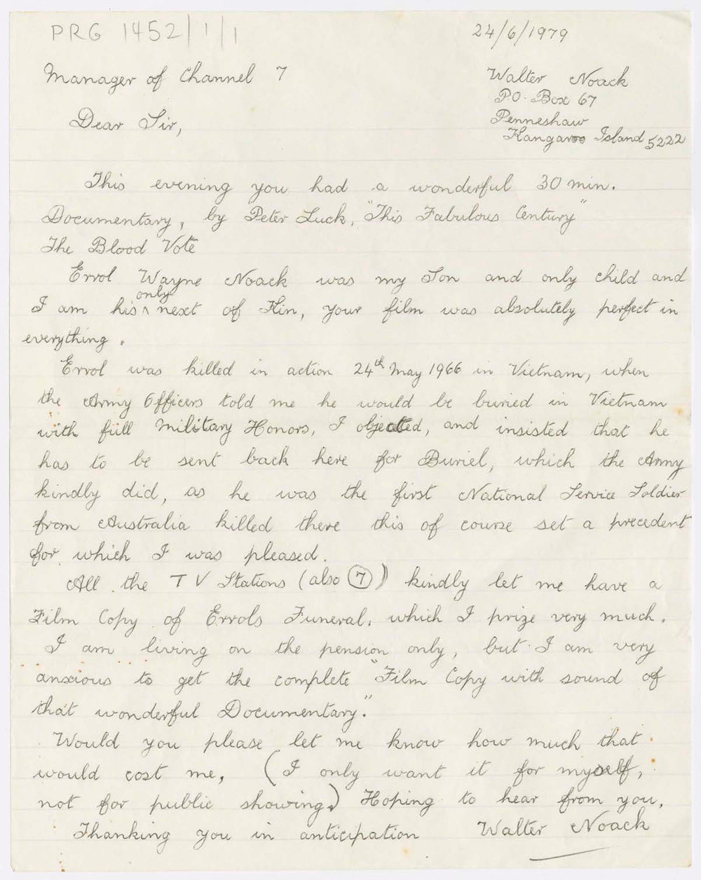 Correspondence of Walter Noack