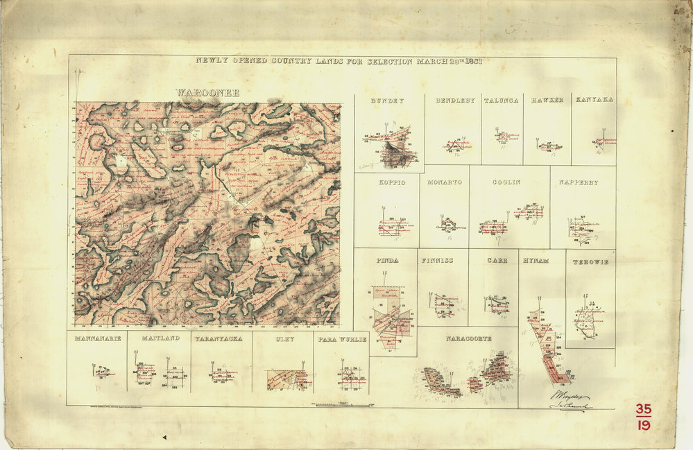 Newly opened country lands for selection March 29th 1881 [cartographic material] : Waroonee ...