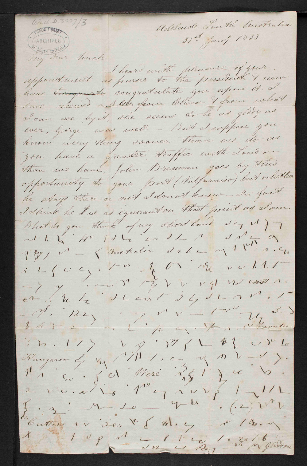 Letters by A.W. Gliddon