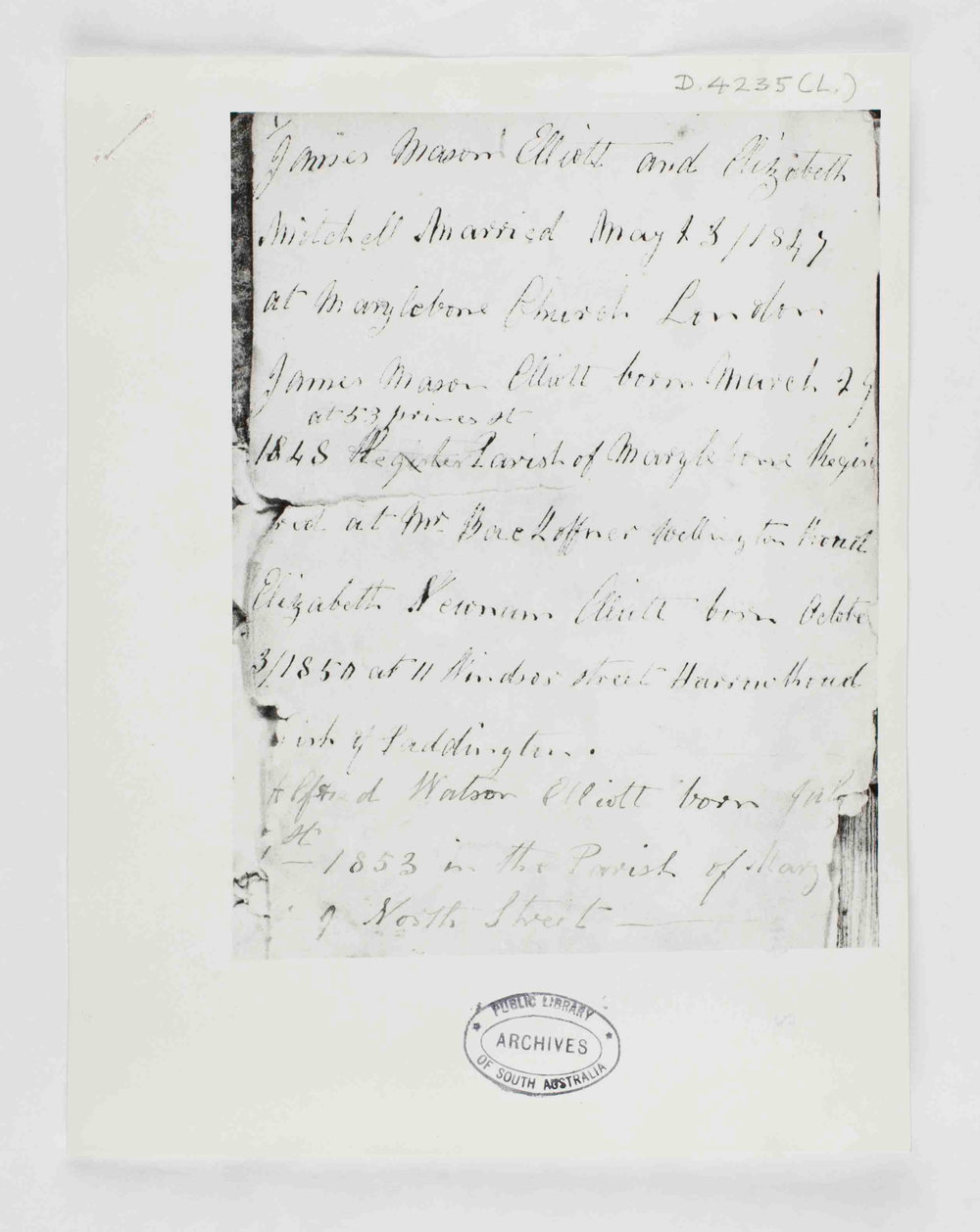 Diary of James Elliott