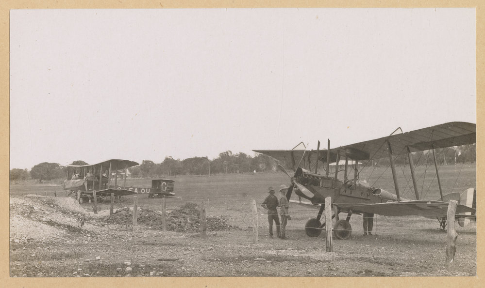 Vickers Vimy and biplane