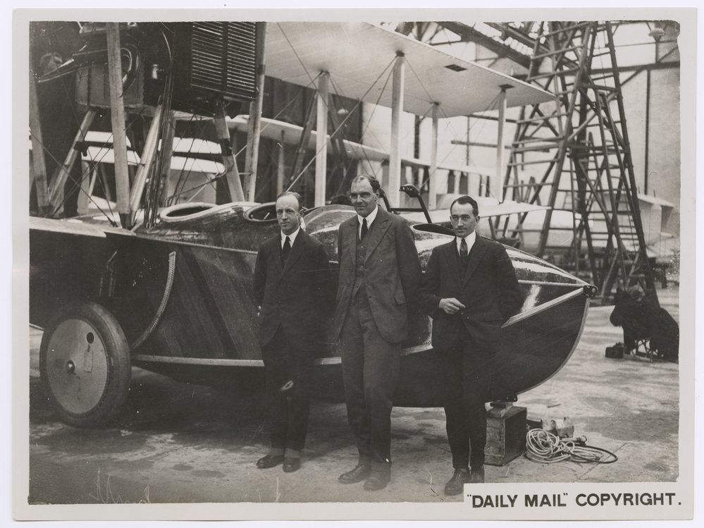 Ross Smith, James Bennett and Pierson with a Vickers Viking