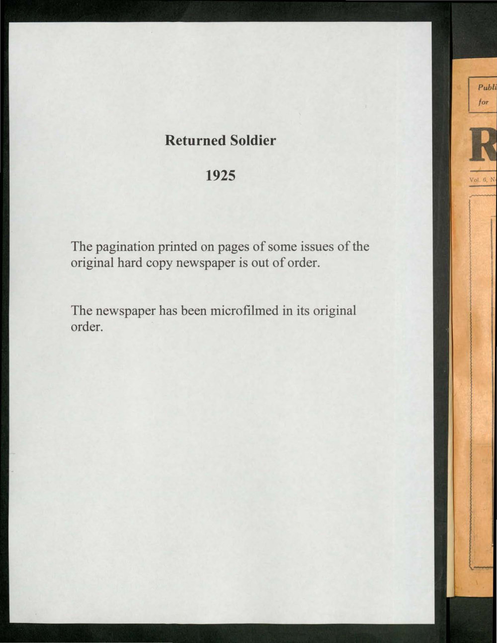 The Returned soldier