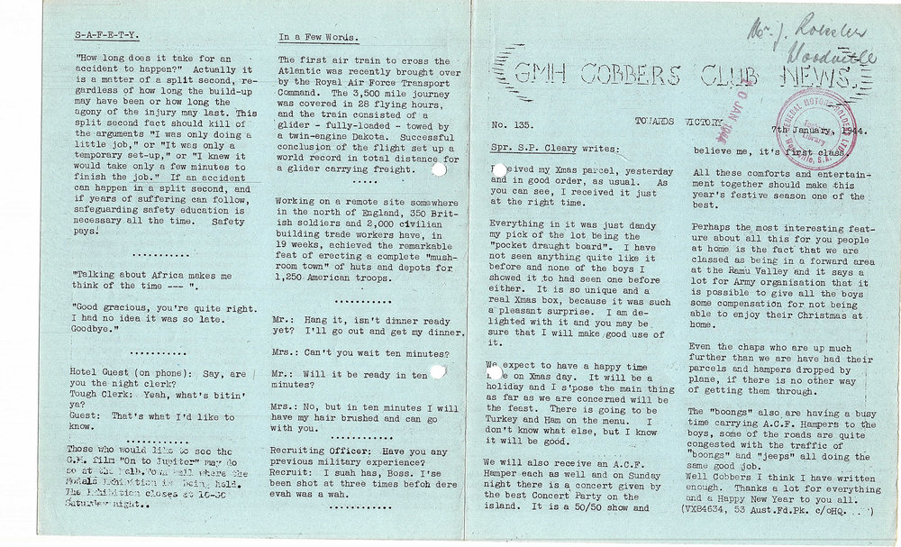 GMH Cobbers Club News