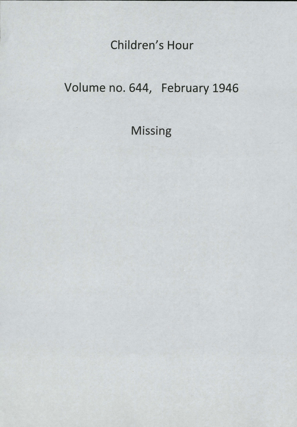 The Children's hour : grade VII