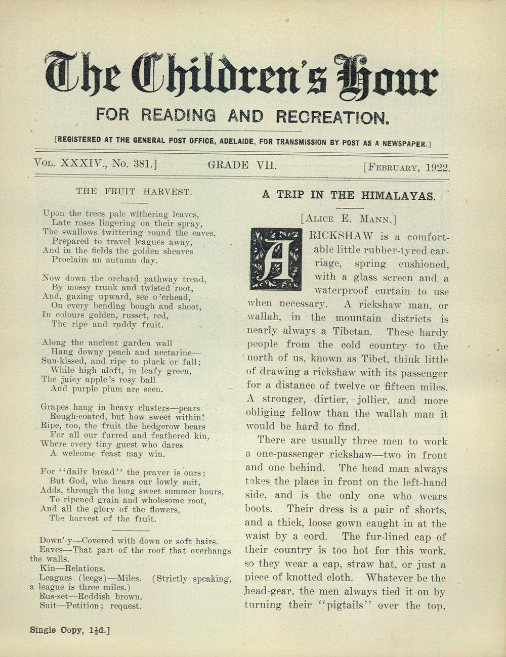 The Children's hour : grade VII