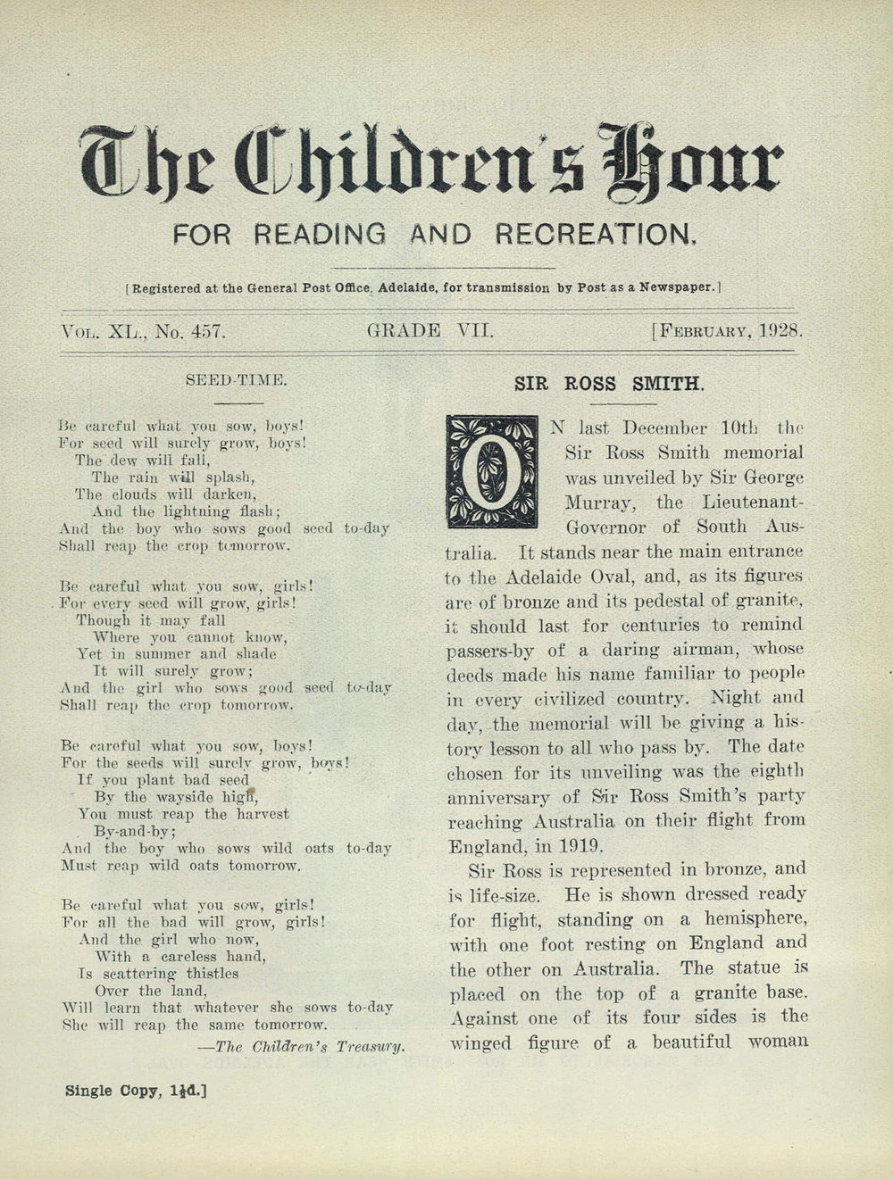 The Children's hour : grade VII