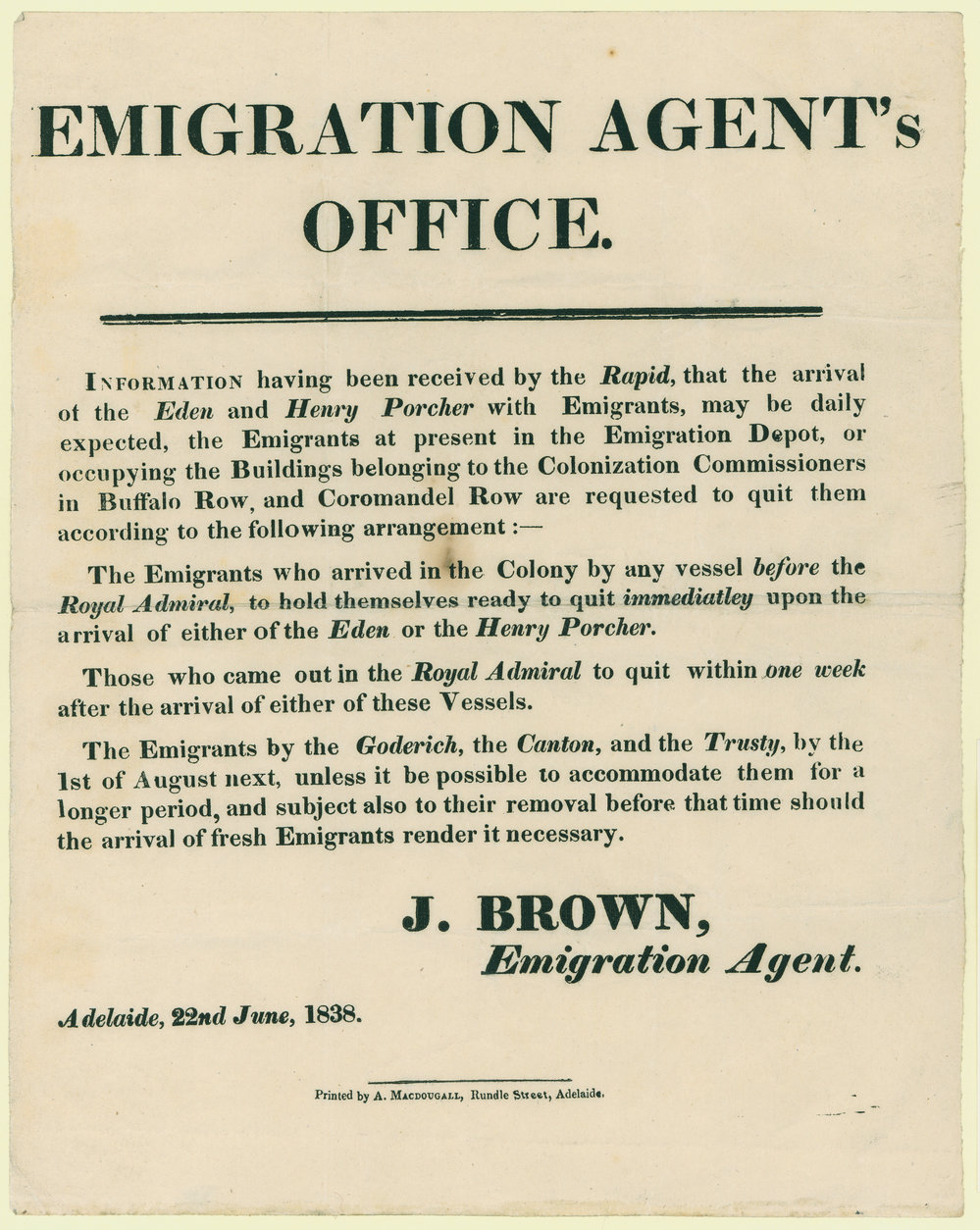 Information having been received by the "Rapid"...