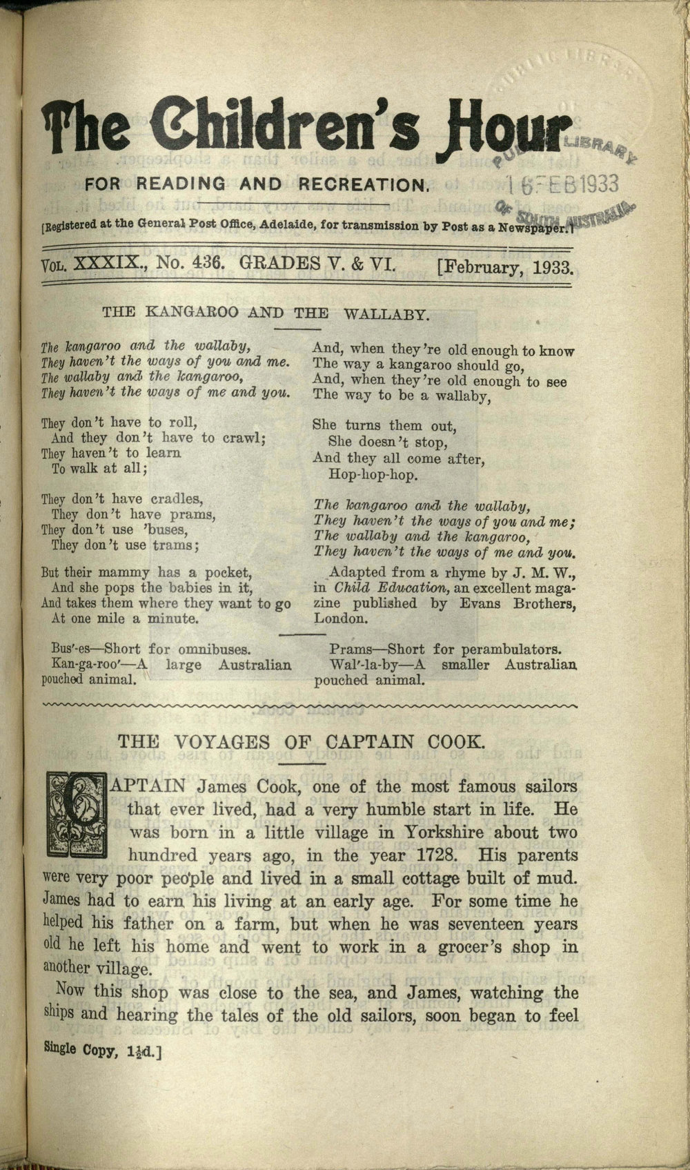 The Children's hour : grades V &amp; VI