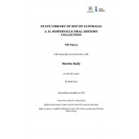 Interview with Martin Bailey [transcript] Interviewer: Rob Linn