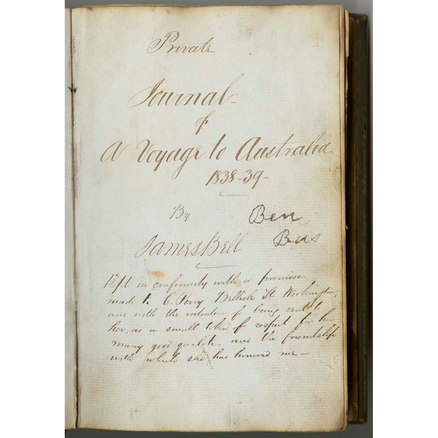 Private journal of a voyage to Australia 1838-39