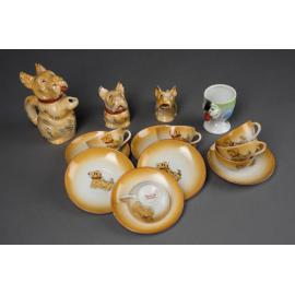 Scottie dog china tea set