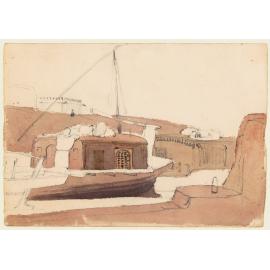 Boat with buildings