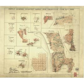 Newly opened country lands for selection June 27th 1882 [cartographic material] : Ulipia ..
