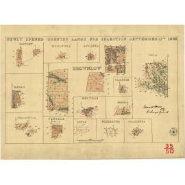Newly opened country lands for selection September 11th 1883 [cartographic material] : Boothby ..
