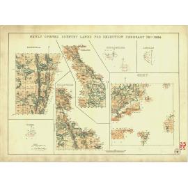 Newly opened country lands for selection February 12th 1884 [cartographic material] : Monbulla ..
