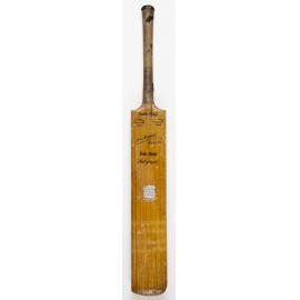 Bat used by Don Bradman in scoring his first Test century