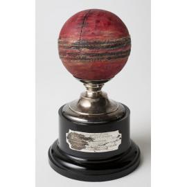 Cricket ball presented to Don Bradman in Scotland, 1948