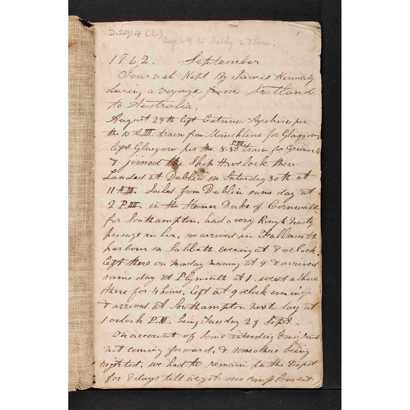 Diary of James Kennedy