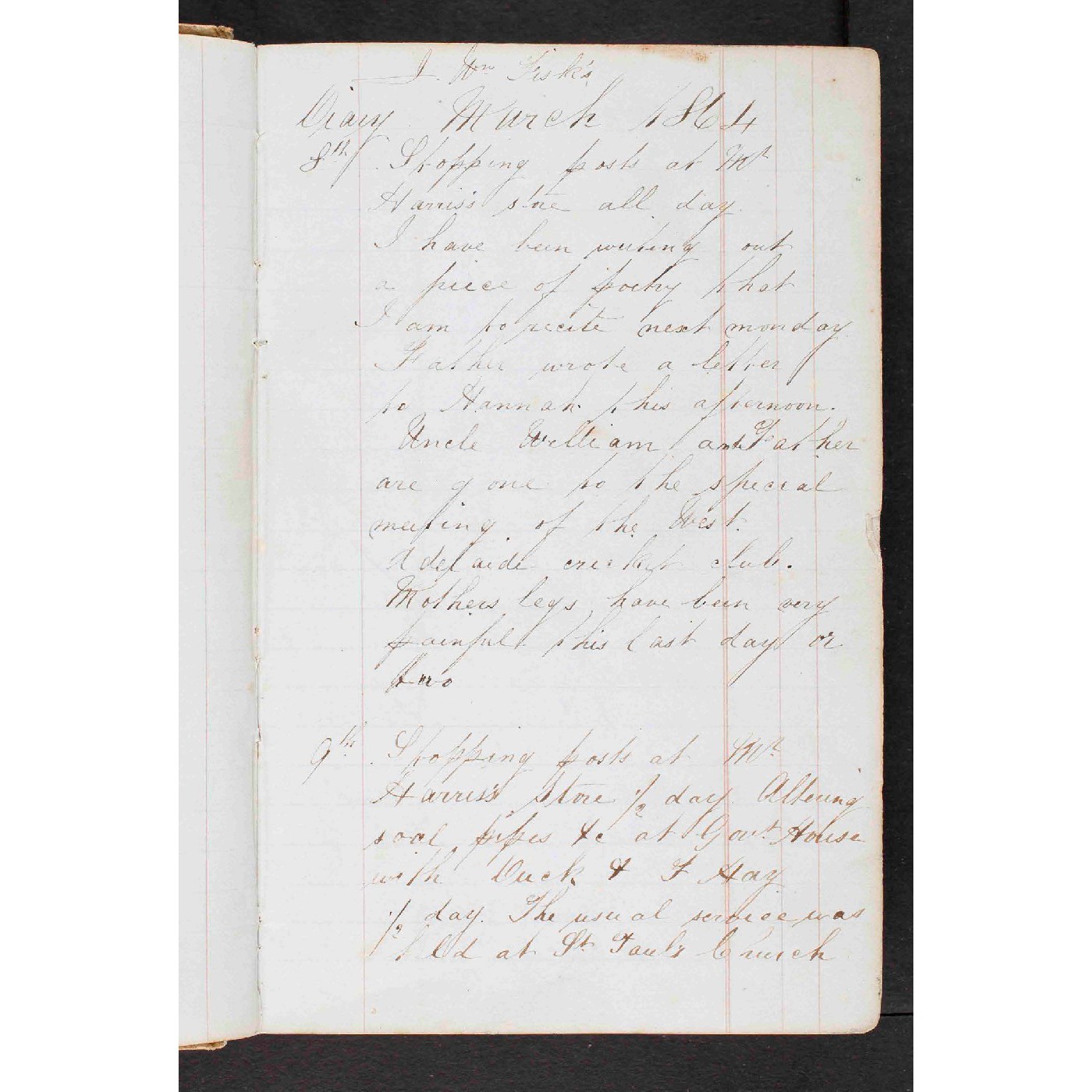 Diary of J.W. Fisk