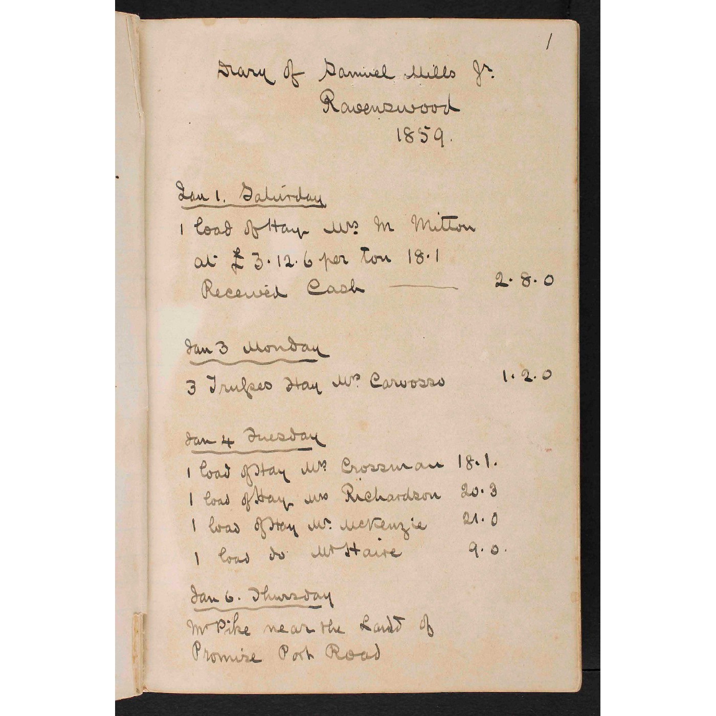 Diary of Samuel Mills