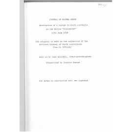 Diary of Rachel Deane [Transcript]