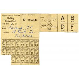 Clothing ration card