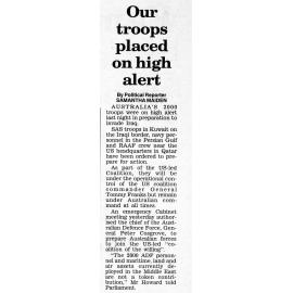 Our troops placed on high alert