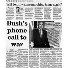 War on Iraq: the countdown: Bush's phone call to war