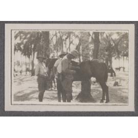 Captain Geyer with a wounded horse