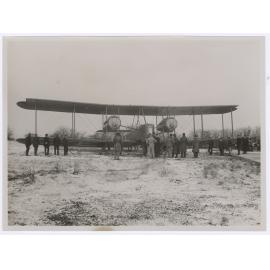 Vickers Vimy being prepared to take off from Houslow