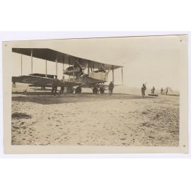 Armed guard around Vickers Vimy at Basra