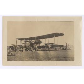 Vickers Vimy surrounded by onlookers at Delhi