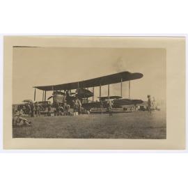 Vickers Vimy surrounded by onlookers at Delhi
