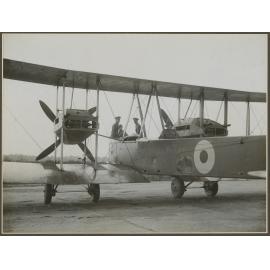 Crew in Vickers Vimy aircraft