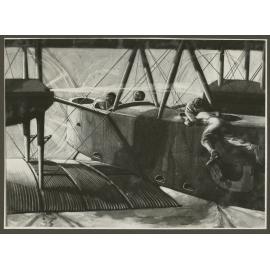 Painting of Vickers Vimy in flight