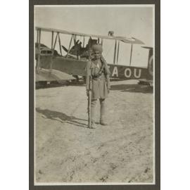 Soldier by the Vickers Vimy