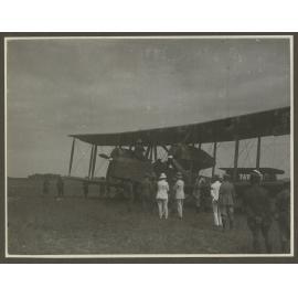 Vickers Vimy and crew in a field