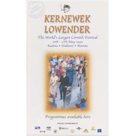 Kernewek Lowender : the world's largest Cornish Festival : 10th - 17th May 1999 : [poster]