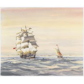 A pilot cutter and mail ship off Semaphore