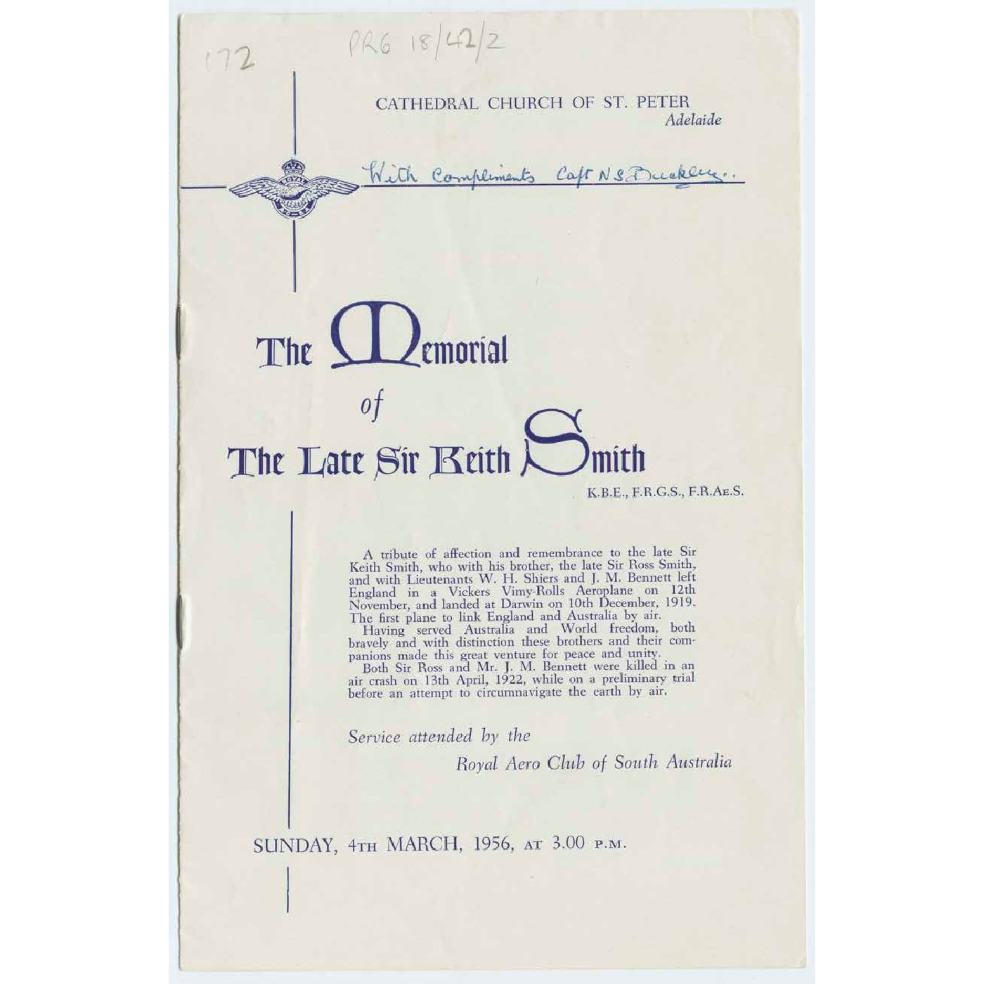 Memorial service documents