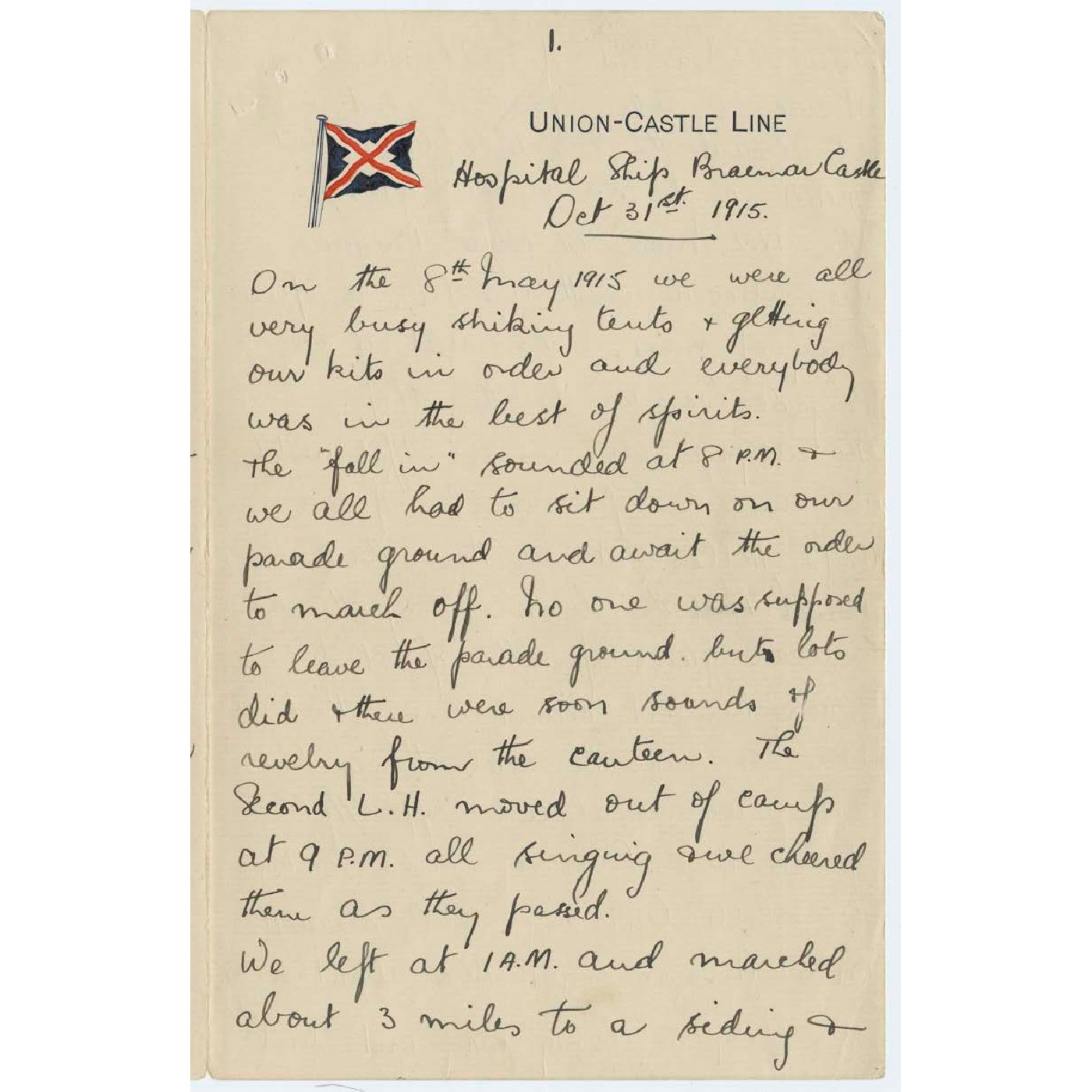 Correspondence from Ross to his mother while on active service during World War I