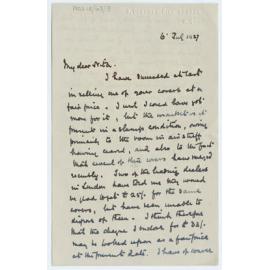 Letter from R. Ridgway in London