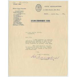 Letter of thanks to Sir Ross Smith from Boy Scouts Association