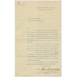 Letter from Colonel Chalemhakas