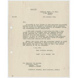 Copies of letters and cables
