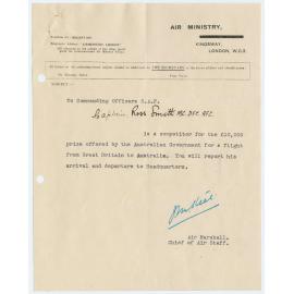 Memo from British Air Ministry